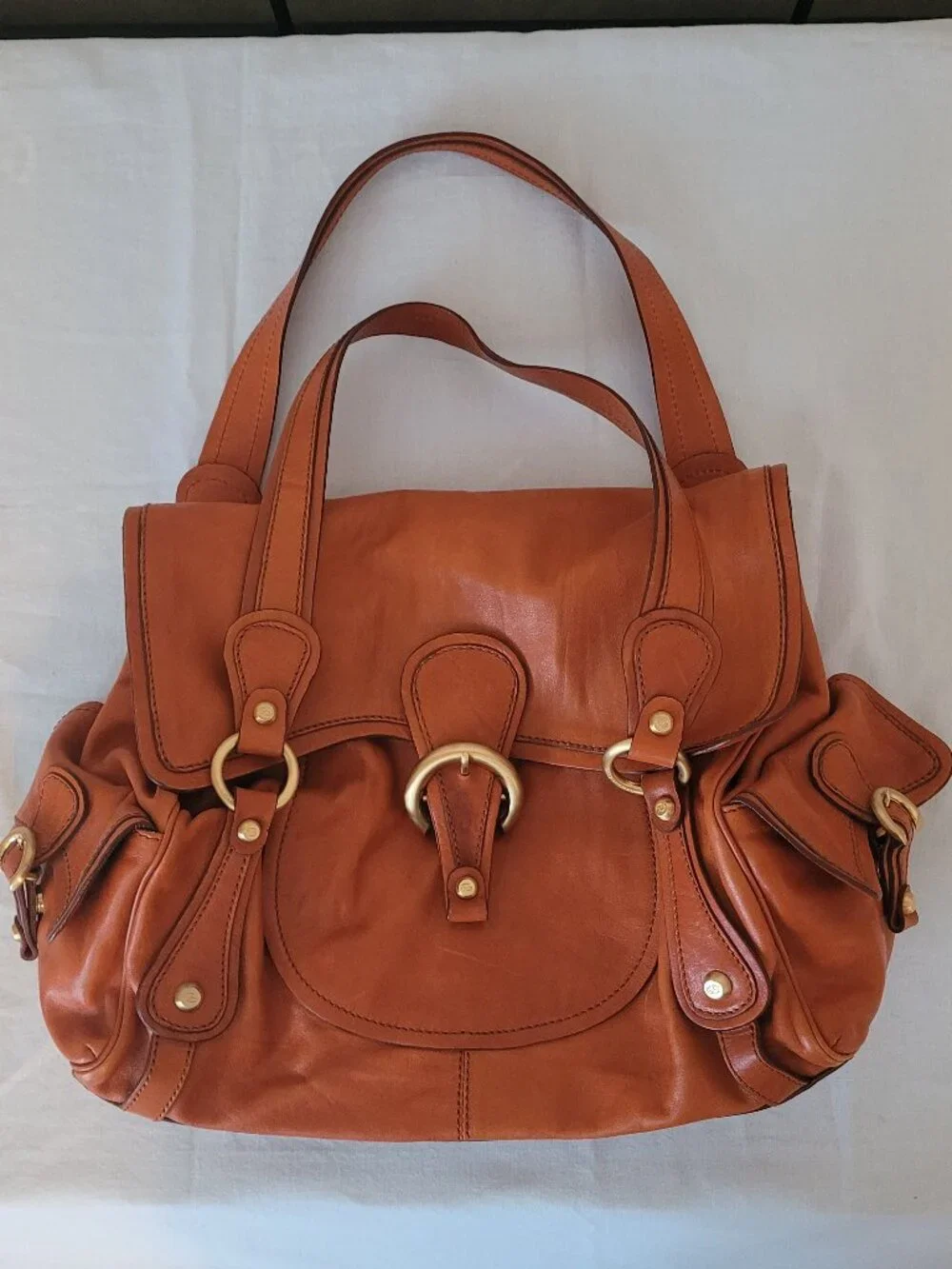 Leather Hobo Bag Francesco Biasia Orange